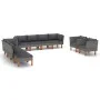 Gartenmöbel-Set 10-teilig, synthetisches Rattan, grauer Eukalyptus von vidaXL, Gartensets - Ref: Foro24-3082090, Preis: 787,1...