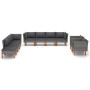 Gartenmöbel-Set 10-teilig, synthetisches Rattan, grauer Eukalyptus von vidaXL, Gartensets - Ref: Foro24-3082090, Preis: 797,6...