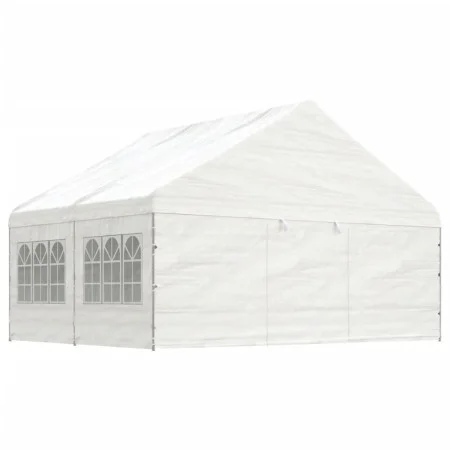 Cenador con techo polietileno blanco 4,46x5,88x3,75 m de vidaXL, Carpas y cenadores - Ref: Foro24-3155494, Precio: 414,90 €, ...
