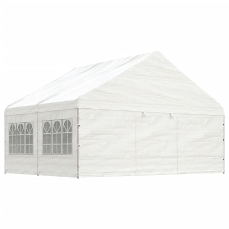 Gazebo with white polyethylene roof 4.46x5.88x3.75 m by vidaXL, Tents and gazebos - Ref: Foro24-3155494, Price: 390,21 €, Dis...