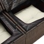 Conjunto de sofá de jardín con cojín 4 pcs Marrón Poliratán