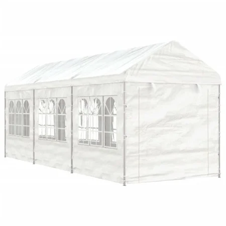 Pavillon mit weißem Polyethylendach 6,69 x 2,28 x 2,69 m von vidaXL, Zelte und Pavillons - Ref: Foro24-3155479, Preis: 300,62...