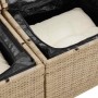 Conjunto de sofá de jardín con cojín 4 pcs Beige Poliratán