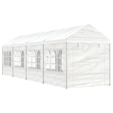 Cenador con techo polietileno blanco 8,92x2,28x2,69 m de vidaXL, Carpas y cenadores - Ref: Foro24-3155480, Precio: 373,14 €, ...