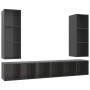 Muebles de salón de pared 4 pzas madera ingeniería gris brillo de vidaXL, Muebles TV - Ref: Foro24-3079888, Precio: 195,55 €