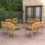 Batavia chairs with cushions, 8 units, solid teak wood. by vidaXL, Garden chairs - Ref: Foro24-3087059, Price: 958,55 €, Disc...