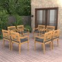 Batavia Stühle mit Kissen 8 Einheiten aus massivem Teakholz von vidaXL, Gartenstühle - Ref: Foro24-3087059, Preis: 993,51 €, ...