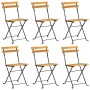 Sillas de jardín plegables 6 uds madera maciza acacia y acero by vidaXL, Garden chairs - Ref: Foro24-3152106, Price: 235,51 €...