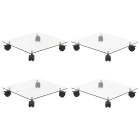 Pflanzenrad unterstützt 4 Stück quadratisches gehärtetes Glas 35x35 cm von vidaXL, Topfständer - Ref: Foro24-3144027, Preis: ...