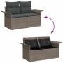 Conjunto de sofá de jardín con cojín 5 pcs Gris Poliratán