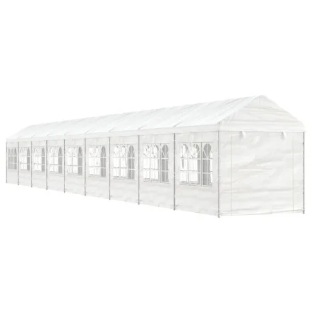 Gazebo with white polyethylene roof 20.07x2.28x2.69 m by vidaXL, Tents and gazebos - Ref: Foro24-3155485, Price: 771,44 €, Di...
