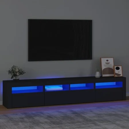 TV-Schrank mit LED-Leuchten Schwarz 210x35x40 cm von vidaXL, TV-Möbel - Ref: Foro24-3152731, Preis: 183,99 €, Rabatt: %
