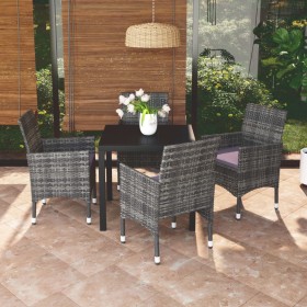 5-piece garden furniture set with gray synthetic rattan cushions by vidaXL, Garden sets - Ref: Foro24-3095022, Price: 362,25 ...