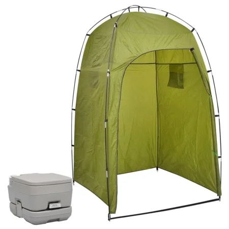 Portable camping toilet with a 10+10 L tent by vidaXL, Portable showers and toilets - Ref: Foro24-3081890, Price: 130,66 €, D...