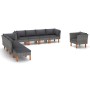 Gartenmöbel-Set 9-teilig synthetisches Rattan Eukalyptusgrau von vidaXL, Gartensets - Ref: Foro24-3082088, Preis: 717,95 €, R...