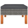 Set de muebles de jardín 9 pzas ratán sintético eucalipto gris