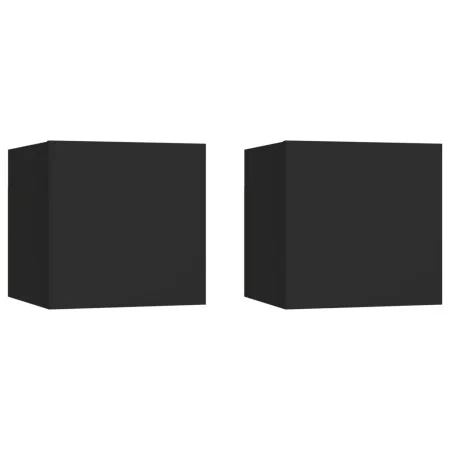 Nachttische 2 Stk. Holzwerkstoff schwarz 30,5x30x30 cm von vidaXL, Nachttische - Ref: Foro24-3079710, Preis: 49,34 €, Rabatt: %