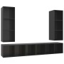 Muebles de salón de pared 4 pzas madera ingeniería negro brillo de vidaXL, Muebles TV - Ref: Foro24-3079887, Precio: 195,55 €...