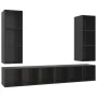Wand-Wohnzimmermöbel 4 Stk. Holzwerkstoff glänzend schwarz von vidaXL, TV-Möbel - Ref: Foro24-3079887, Preis: 193,35 €, Rabat...