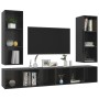 Muebles de salón de pared 4 pzas madera ingeniería negro brillo de vidaXL, Muebles TV - Ref: Foro24-3079887, Precio: 195,55 €...