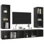Wand-Wohnzimmermöbel 4 Stk. Holzwerkstoff glänzend schwarz von vidaXL, TV-Möbel - Ref: Foro24-3079887, Preis: 193,35 €, Rabat...