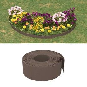 Borduras de jardín 2 uds polietileno marrón 10 m 20 cm