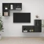 Wandmontierte Wohnzimmermöbel, 4-teilig, glänzend graues Holzwerkstoff von vidaXL, TV-Möbel - Ref: Foro24-3079843, Preis: 144...
