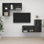 Wandmontierte Wohnzimmermöbel, 4-teilig, glänzend graues Holzwerkstoff von vidaXL, TV-Möbel - Ref: Foro24-3079843, Preis: 145...