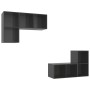 Muebles de salón de pared 4 pzas madera ingeniería gris brillo de vidaXL, Muebles TV - Ref: Foro24-3079843, Precio: 145,85 €