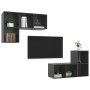 Wandmontierte Wohnzimmermöbel, 4-teilig, glänzend graues Holzwerkstoff von vidaXL, TV-Möbel - Ref: Foro24-3079843, Preis: 145...