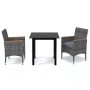 3-piece garden furniture set with gray synthetic rattan cushions by vidaXL, Garden sets - Ref: Foro24-3095003, Price: 288,68 ...