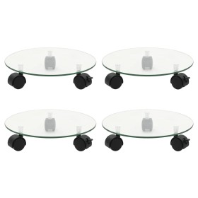 Pflanzenrad unterstützt 4 Stück rundes gehärtetes Glas 28 cm von vidaXL, Topfständer - Ref: Foro24-3144028, Preis: 38,47 €, R...