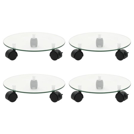 Pflanzenrad unterstützt 4 Stück rundes gehärtetes Glas 28 cm von vidaXL, Topfständer - Ref: Foro24-3144028, Preis: 38,47 €, R...