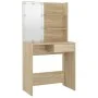 Schminktisch-Set mit LED-Sperrholz Sonoma Eiche von vidaXL, Schlafzimmerkommoden - Ref: Foro24-3114109, Preis: 105,90 €, Raba...