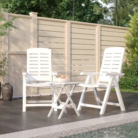 Juego de comedor para jardín 3 piezas polipropileno blanco de vidaXL, Conjuntos de jardín - Ref: Foro24-3120463, Precio: 179,...