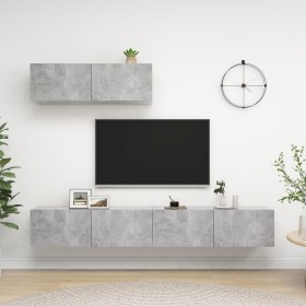 3 Stück Holzwerkstoff Wohnzimmermöbel Set Beton Grau von vidaXL, TV-Möbel - Ref: Foro24-3079123, Preis: 143,98 €, Rabatt: %