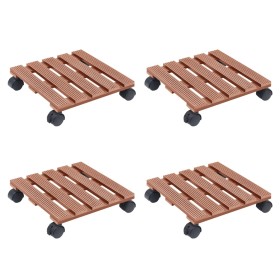 Plant stands with wheels for plants 4 units brown WPC 30x30x7.5 cm by vidaXL, Pot stands - Ref: Foro24-3143927, Price: 71,34 ...