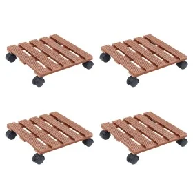 Ständer mit Rädern für Pflanzen 4 Stück braun WPC 30x30x7,5 cm von vidaXL, Topfständer - Ref: Foro24-3143927, Preis: 70,87 €,...