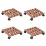 Plant stands with wheels for plants 4 units brown WPC 30x30x7.5 cm by vidaXL, Pot stands - Ref: Foro24-3143927, Price: 70,87 ...