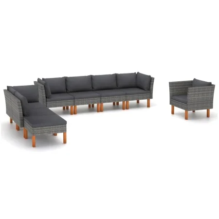 Gartenmöbel-Set 8-teilig synthetisches Rattan Eukalyptusgrau von vidaXL, Gartensets - Ref: Foro24-3082086, Preis: 646,72 €, R...