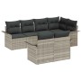 Conjunto de sofá de jardín con cojín 7 pcs Gris claro Poliratán