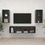 Wand-Wohnzimmermöbel 4 Stk. Ingenieurholz glänzend grau von vidaXL, TV-Möbel - Ref: Foro24-3079879, Preis: 144,23 €, Rabatt: %
