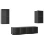 Muebles de salón de pared 4 pzas madera ingeniería gris brillo de vidaXL, Muebles TV - Ref: Foro24-3079879, Precio: 145,85 €