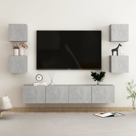 Living room furniture set 6 pieces concrete gray engineered wood by vidaXL, TV Furniture - Ref: Foro24-3079082, Price: 155,27...