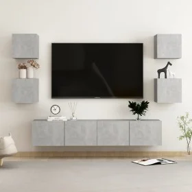 Wohnzimmermöbel-Set 6-teilig betongraues Holzwerkstoff von vidaXL, TV-Möbel - Ref: Foro24-3079082, Preis: 150,16 €, Rabatt: %