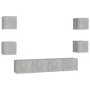 Living room furniture set 6 pieces concrete gray engineered wood by vidaXL, TV Furniture - Ref: Foro24-3079082, Price: 149,92...