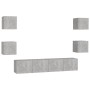 Wohnzimmermöbel-Set 6-teilig betongraues Holzwerkstoff von vidaXL, TV-Möbel - Ref: Foro24-3079082, Preis: 155,27 €, Rabatt: %