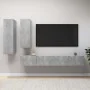 Set muebles de salón TV 4 pzas madera ingeniería gris hormigón de vidaXL, Muebles TV - Ref: Foro24-3079153, Precio: 202,23 €,...