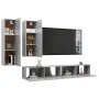 Set muebles de salón TV 4 pzas madera ingeniería gris hormigón de vidaXL, Muebles TV - Ref: Foro24-3079153, Precio: 202,23 €,...