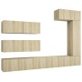 Juego de muebles de salón 7 piezas roble Sonoma de vidaXL, Muebles TV - Ref: Foro24-3079032, Precio: 365,14 €